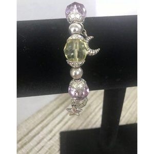 Moon And‎ Stars Crystal Beaded bracelet